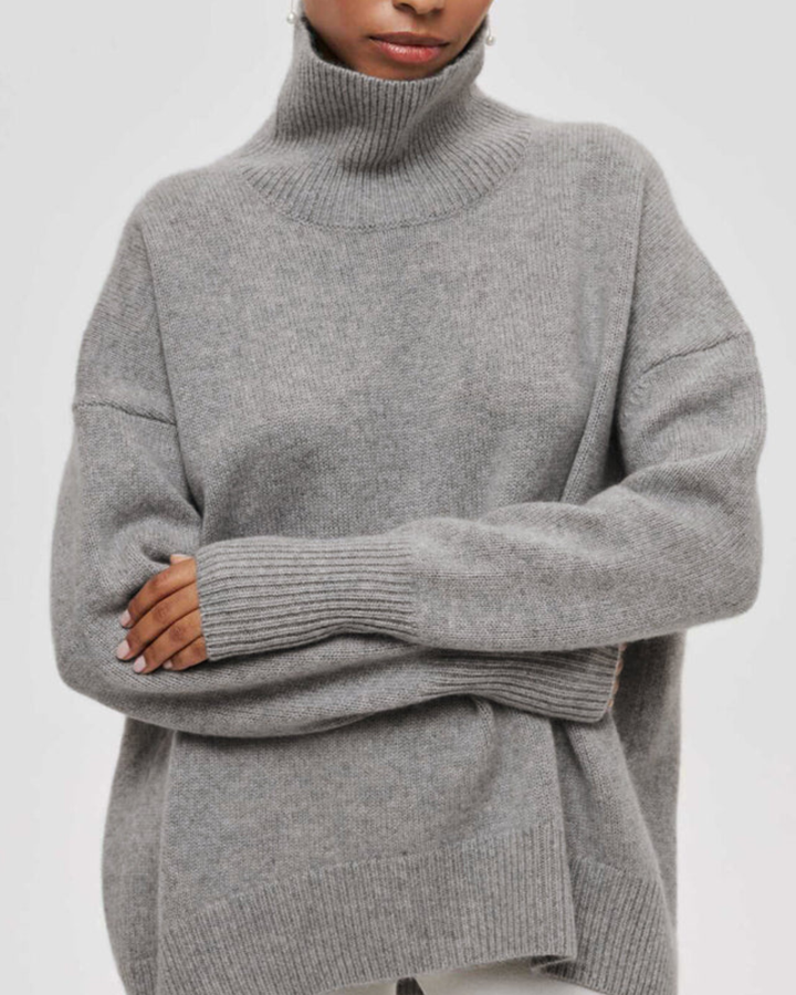 Oversized Ribbed Turtleneck Knit Jumper