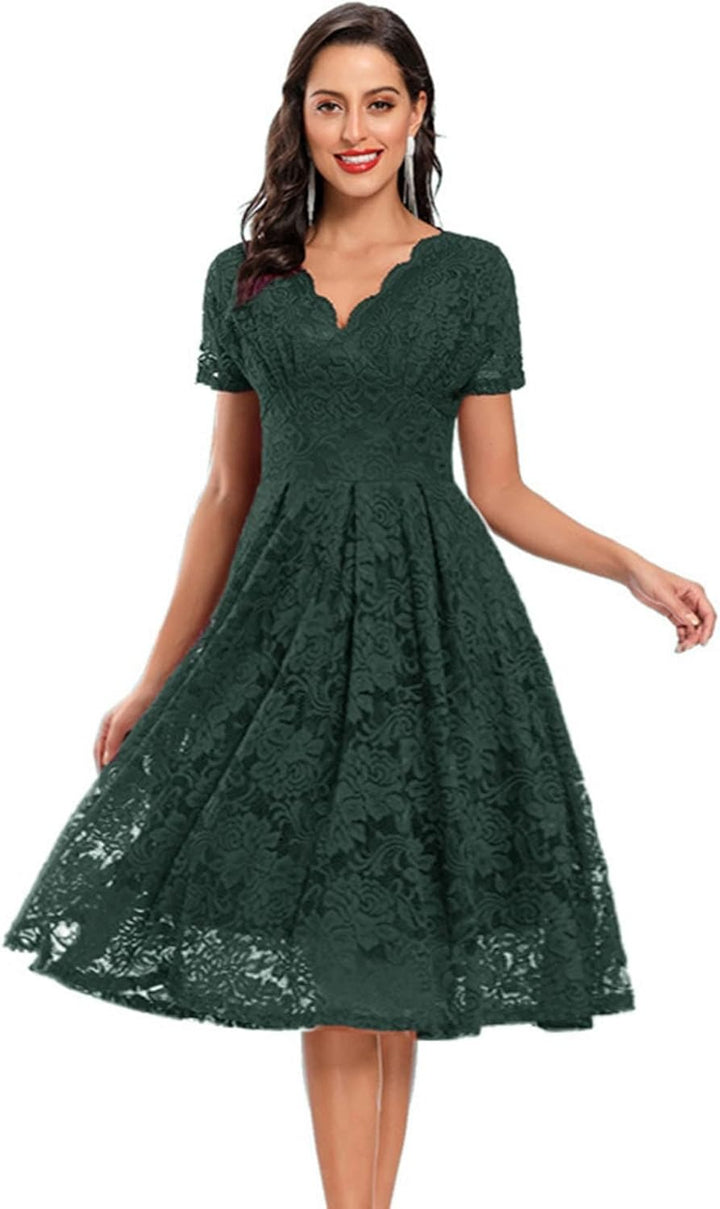 Luna’s Secret Garden Lace Detail Midi Dress