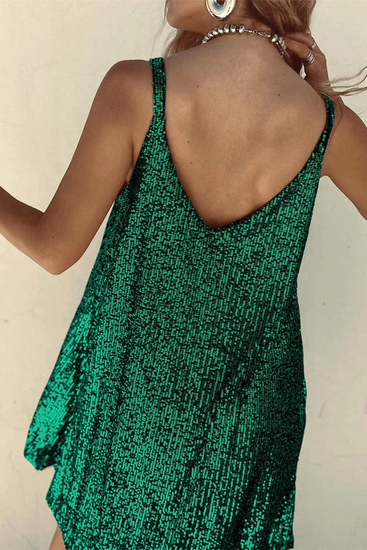 Luna’s Dazzle Hour V-Back Sequin Mini Dress