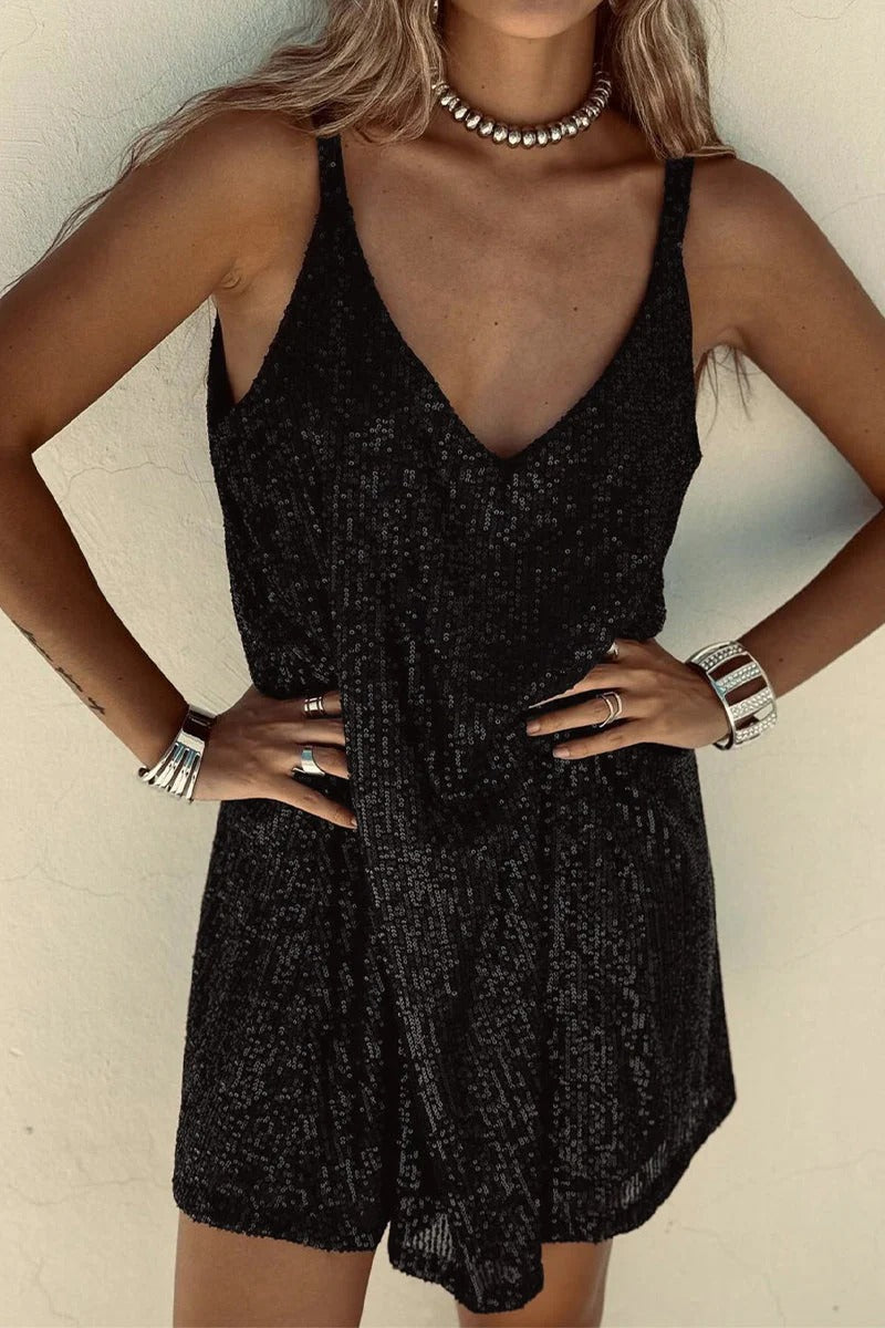 Luna’s Dazzle Hour V-Back Sequin Mini Dress