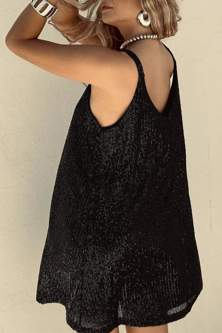 Luna’s Dazzle Hour V-Back Sequin Mini Dress