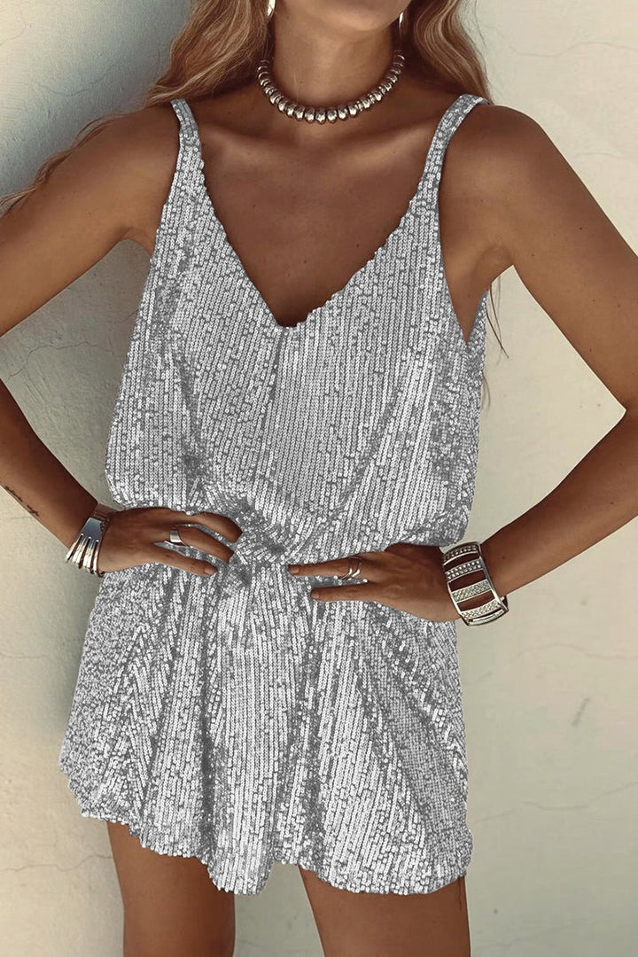 Luna’s Dazzle Hour V-Back Sequin Mini Dress