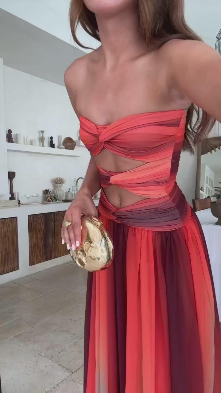 Luna’s Fireheart Mirage Hollow-Out Maxi Dress